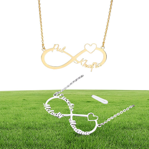 Silver Personalized Custom Name Infinity Necklace Men Women Kids Child Friendship Christmas Family Jewelry Friend Gift