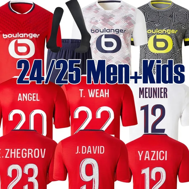 2024 2025 Lille Olympique M.BAYO maillot Adult Kids Kit Equipment ZHEGROVA 24 25 LOSC soccer jerseys UMTITI White CABELLA J DAVID YAZICI OUNAS football shirt