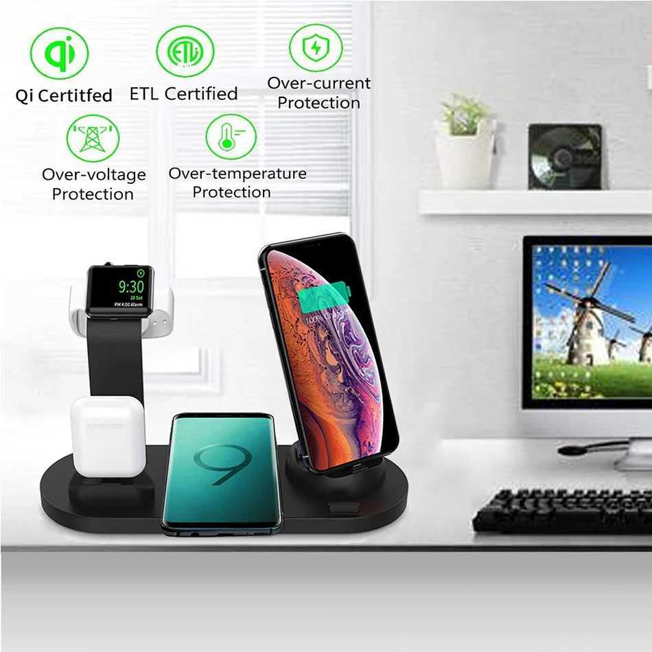 30W 7-in-1 wireless charger stand pad suitable for iPhone 14 13 12 Pro Max Watch Airpods Pro iWatch 8 7 fast charging dock Y241118