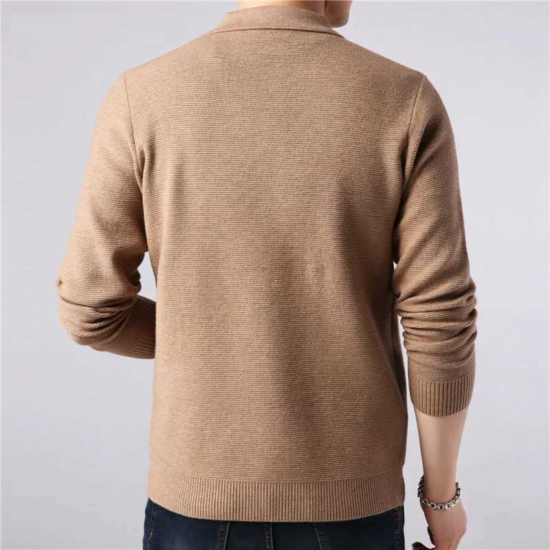 High Quality Cardigan Men Knitting Sweaterscoat Autumn Winter Casual Sweater Jackets Solid Turn Down Collar Knitted Cardigan ManXJ241119
