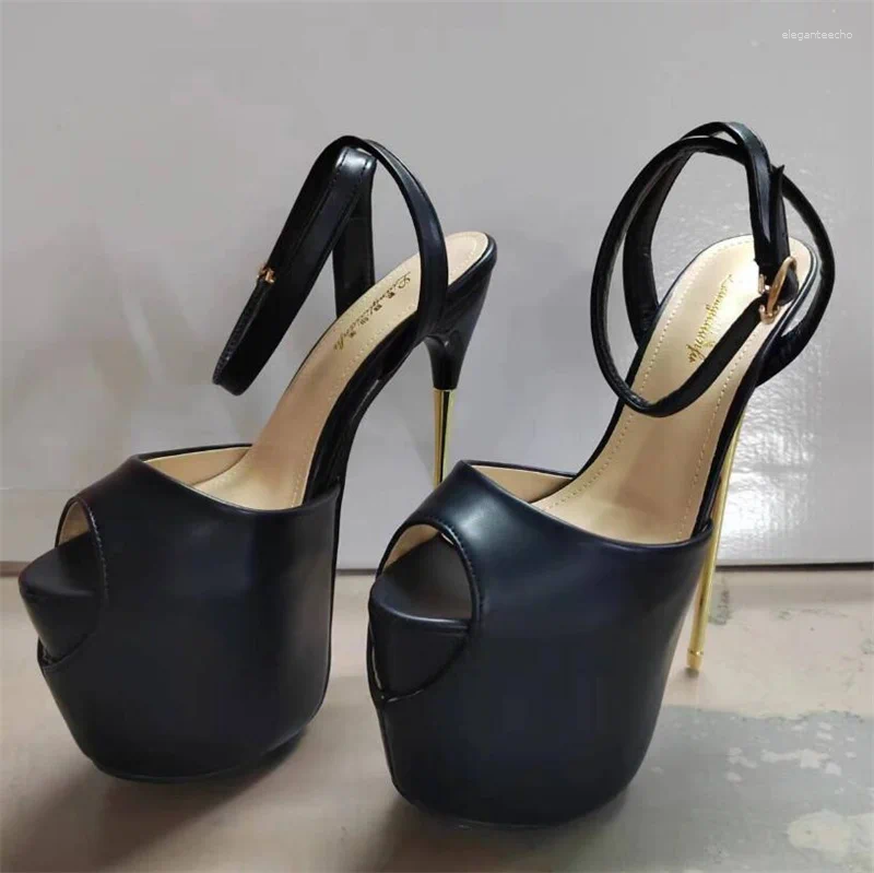 2025 S Fashion Designer Sandals SDTRFT Cm Metal Super Thin High Heels Platform Buckle Shoes Woman Pumps SUMMER Peep Toe Bridal Catwalk Shows Stilettos
