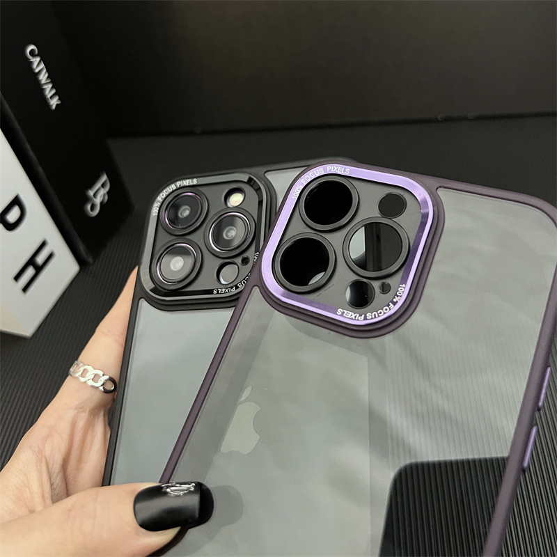 Strong Magnetic Transparent Acrylic Hard Phone Case Camera Protector Metal Keys Slim Shield for iPhone 16 15 14 13 12 11 Pro Max 16E