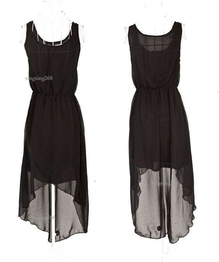 Wholesale-New Summer 2015 Ladies Long Chiffon Low-High Sexy Dress Fashion Mint Green/Leopard Summer Dress Casual Brand Dresses H18