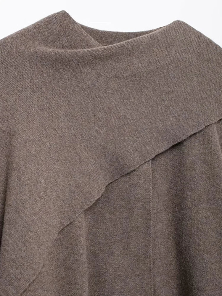 Fashion Irregular Scarf Wool Jacket Womens Elegant Front Opening Long Sleeve Warm Coat Autumn Womens High Street Coat 241118