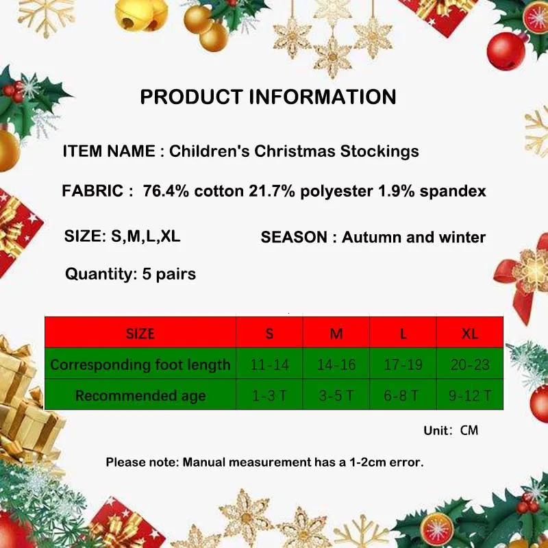 Christmas Childrens Warm Socks for Girls Boys Baby Cute Knitted Baby Boys Children Thick Preschool Girls Socks Children Winter 241118