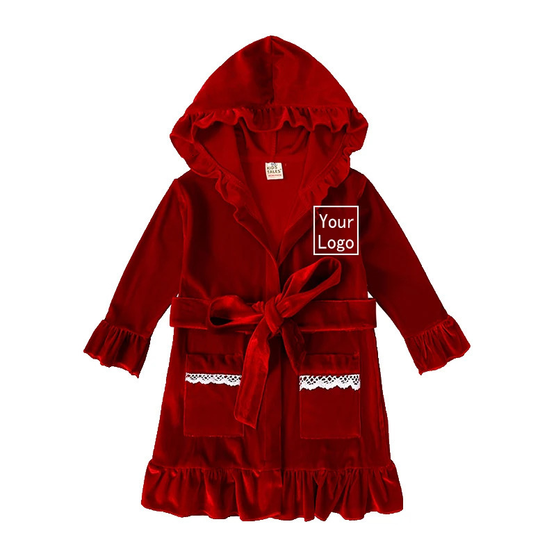 Customize personalized childrens boys and girls velvet Christmas pajamas set DIY add your text image long sleeved toppants childrens pajamas 241118