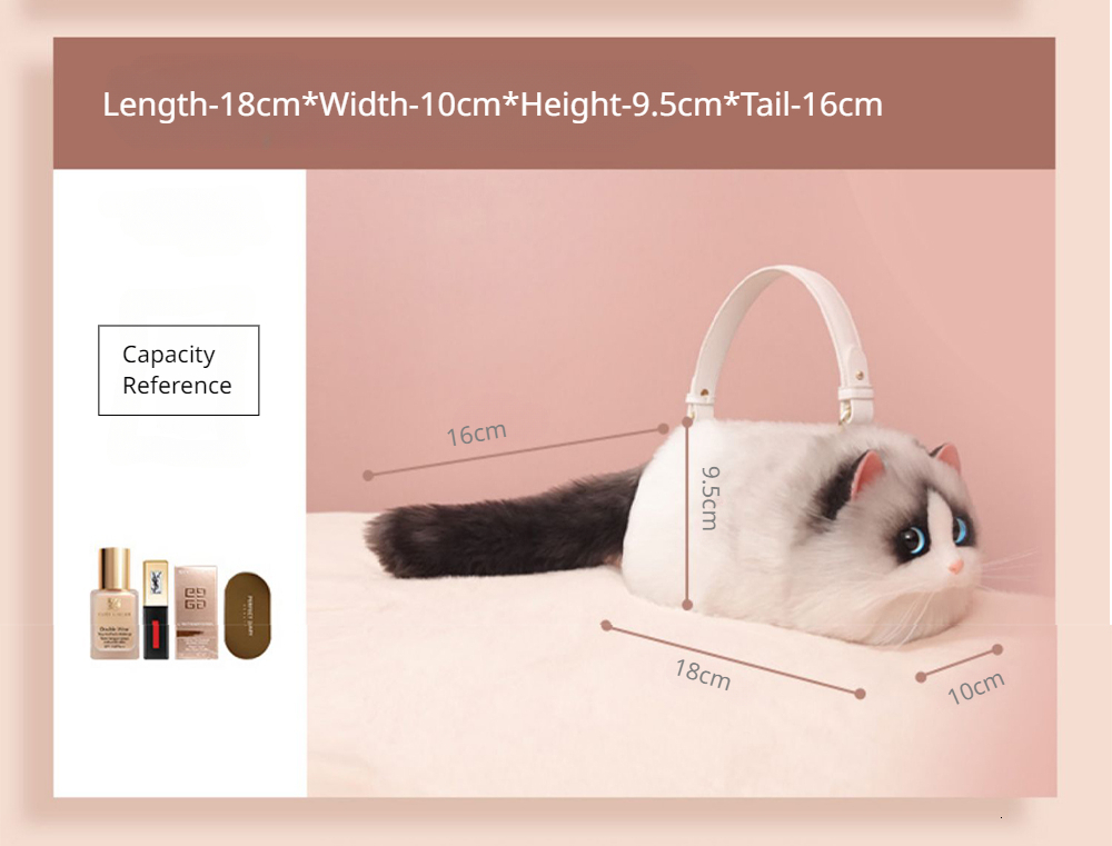 Shoulder For Women Cute Handbag Handmade Cat Doll Bag Female Birthday Gift Mini Messenger Bags Crossbody Silks and Satins BagVoyage