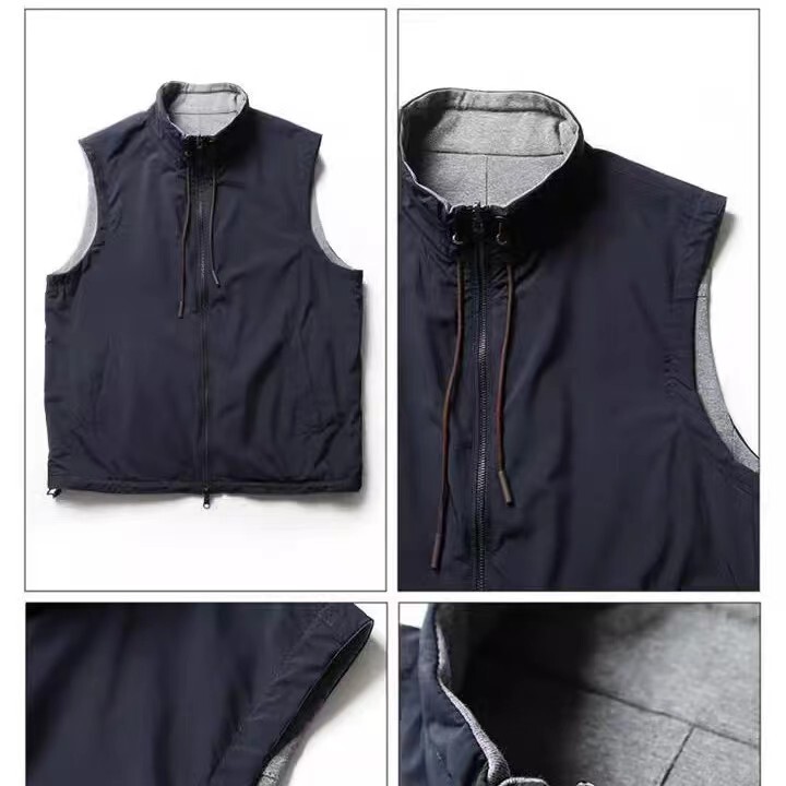 Chinese Brand Free Shipping High-End Men's Reversible Outdoor Vest Stand Up Collar Waterproof Top For Men