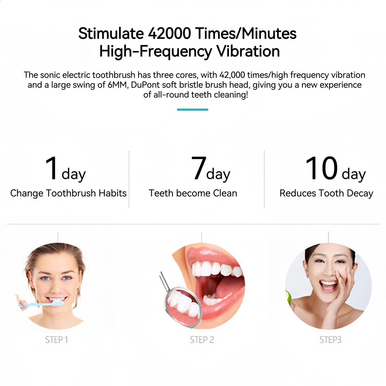 Rechargeable Electric Powered Toothbrush with Travel Case 8 Brush Heads USB Rechargeable Tooth Brush Deep Clean Oral Care -6 241118