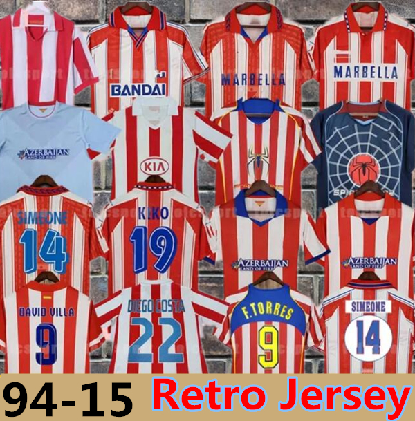 Retro 2004 2005 2013 2014 Atletico Madrids soccer jerseys kun Aguero Griezmann MAXI F.TORRES 04 05 10 11 13 14 15 94 95 96 97 Gabi Forlan SIMAO vintage classic 666