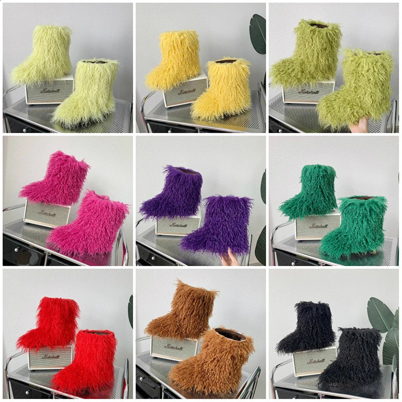 Chic Harajuku Y2k Fashion Fluffy Furry Snow Boots Women Winter Thick Warm Outdoor Fur Boots Cute Lotita Boot Shoes 241118