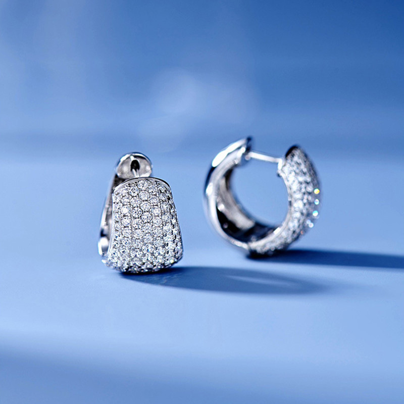 2024 Choucong Brand Clip Earrings Hip Hop Luxury Jewelry 925 Sterling Silver Pave White Sapphire CZ Diamond Gemstones Party Women Wedding Earring For 