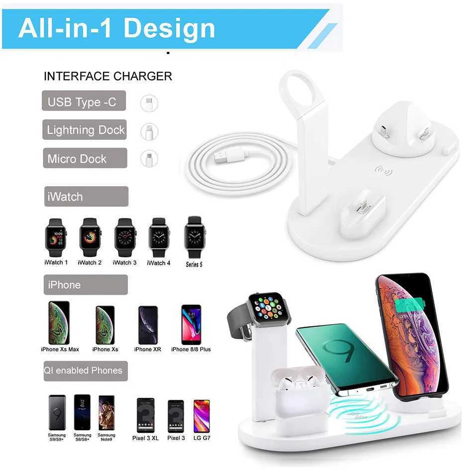 30W 7-in-1 wireless charger stand pad suitable for iPhone 14 13 12 Pro Max Watch Airpods Pro iWatch 8 7 fast charging dock Y241118