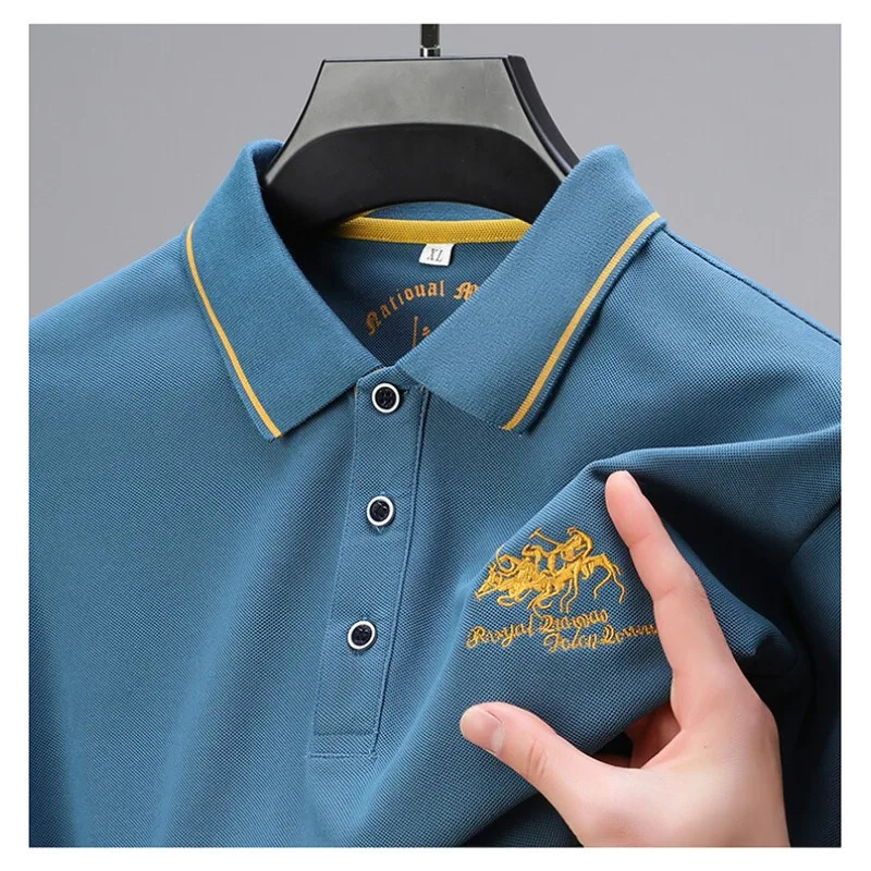 Summer Embroidered Polo Shirt Breathable High Quality Casual Fashion Short sleeved Tshirt 240409