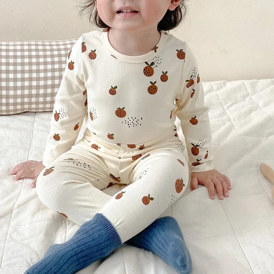 Pajama set autumn style childrens clothing girls cotton two-piece set soft and comfortable loose and easy to print 241118