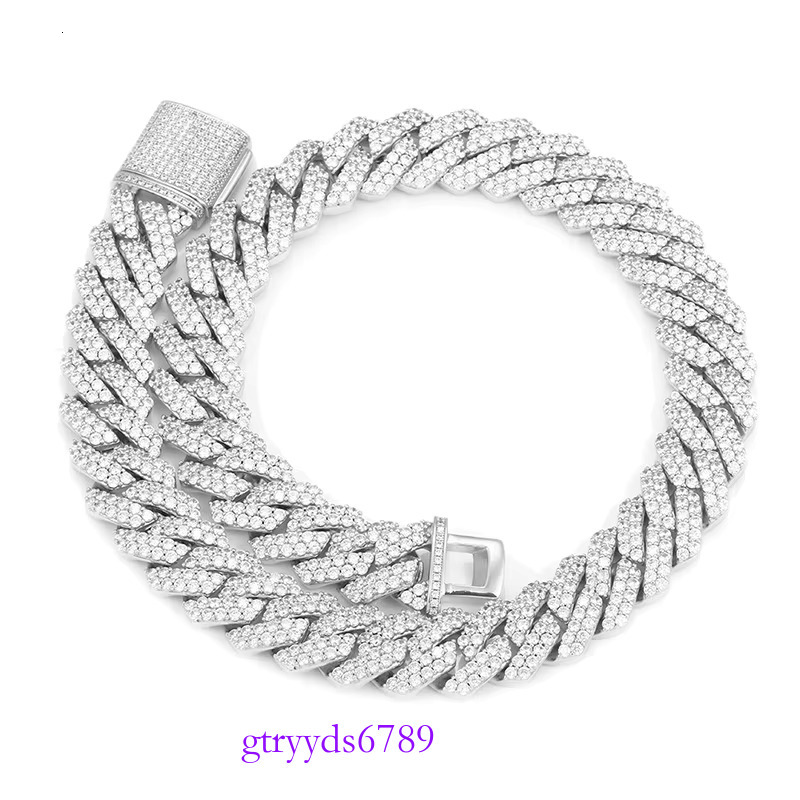 Tennis Bracelet Sterg Sier Iced Out VVS D Color Moissanite Dia Cuban k Chain Setor Men Women Jewelry 2g