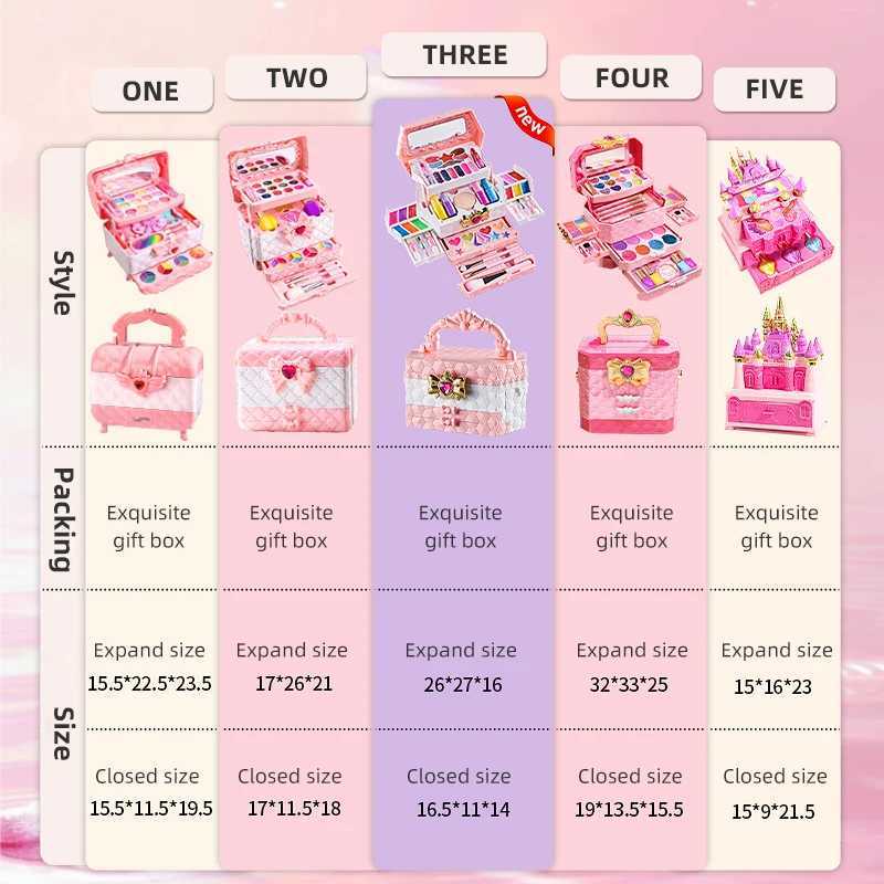Girls makeup kit simulation cosmetics suitcase nail polish lipstick box role-playing beauty fashion toys 6 years birthday gift W241119