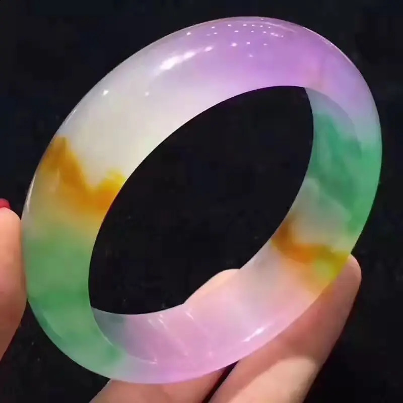Selling Natural 100% Genuine Jade Bracelet Three Color Quartz Jade Bracelet for Girls Bracelet Jewelry 241119