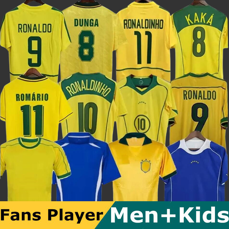 Brasil Retro Soccer Jerseys Ronaldo 1957 85 88 91 93 94 98 00 02 04 06 12 Ronaldinho KAKA R. CARLOS Camisa De Futebol Brazils Football Shirt RIVALDO Classic