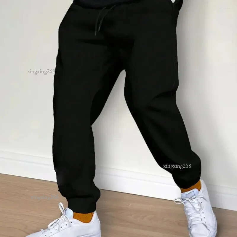 Men's Pants Mens Casual Autumn Winter Fleece Sweatpants Men Running Jogger Sports Gym Trousers Fashion Solid Color Workout Long
