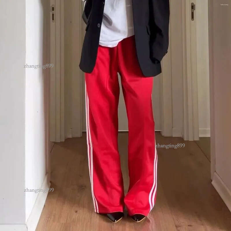 Women's Pants Women Y2k Wide Leg Track Baggy Striped Joggers Sweatpants Elastic Waist Color Block Parachute With Pockets