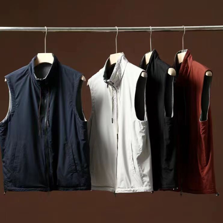 Chinese Brand Free Shipping High-End Men's Reversible Outdoor Vest Stand Up Collar Waterproof Top For Men