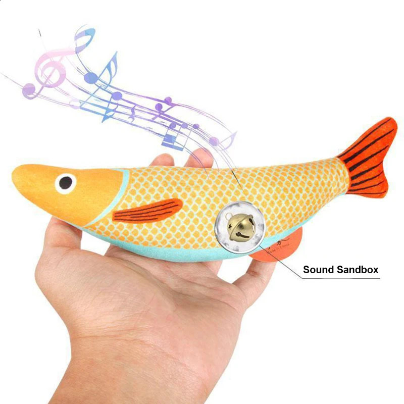 Cat Toy Claw 3D Simulation Fish Goldfish Kitten Pillow Interactive Sound Chewing Plush Supplies 250312