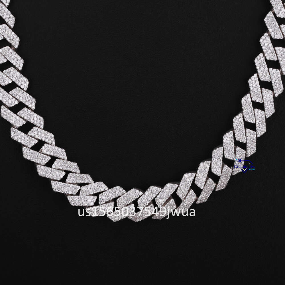 Rappers Hip Hop Jewelry Fashion 20Mm K Chain 14K White Gold Moissanite Dia Iced Out Cuban Necklace For Men