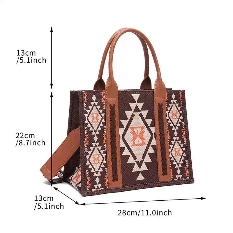 Bohemian Womens Handbag Tote Bag Aztec Vintage Embroidery Shoulder Purse Card Coin Wallet Ladies Cotton Linen Shopping Handbag