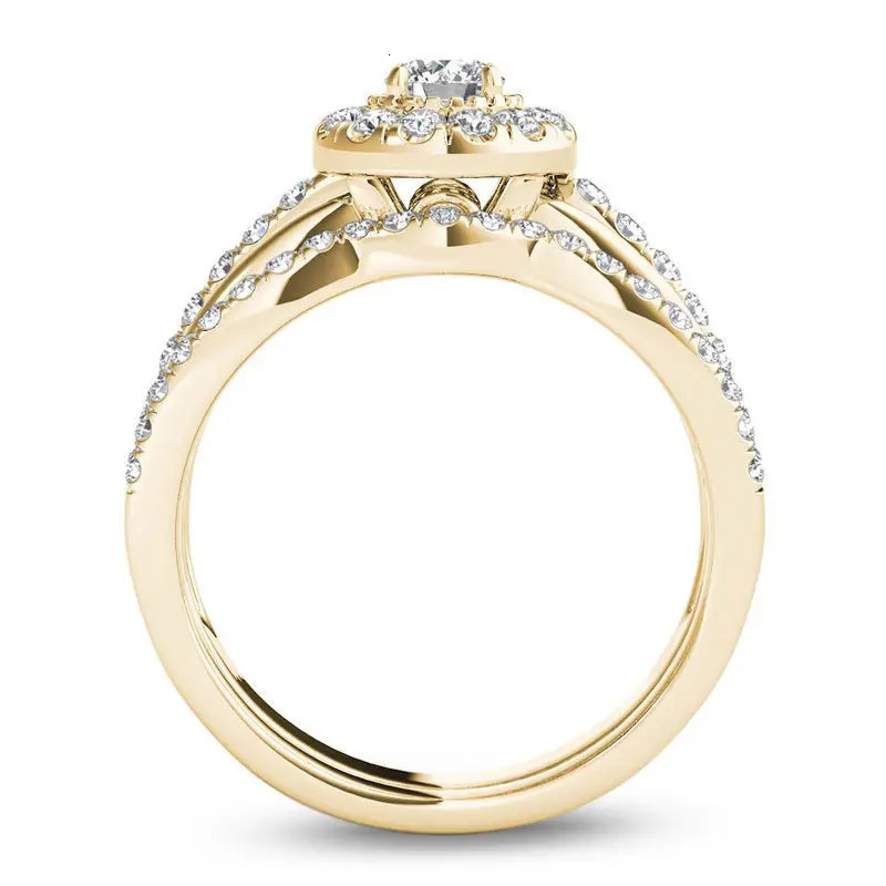 14K Yellow Gold Ring Natural White 2 Carats Jewelry Gemstone for Women Anillos De Bizuteria Wedding 14K Gold Jewelry 240323