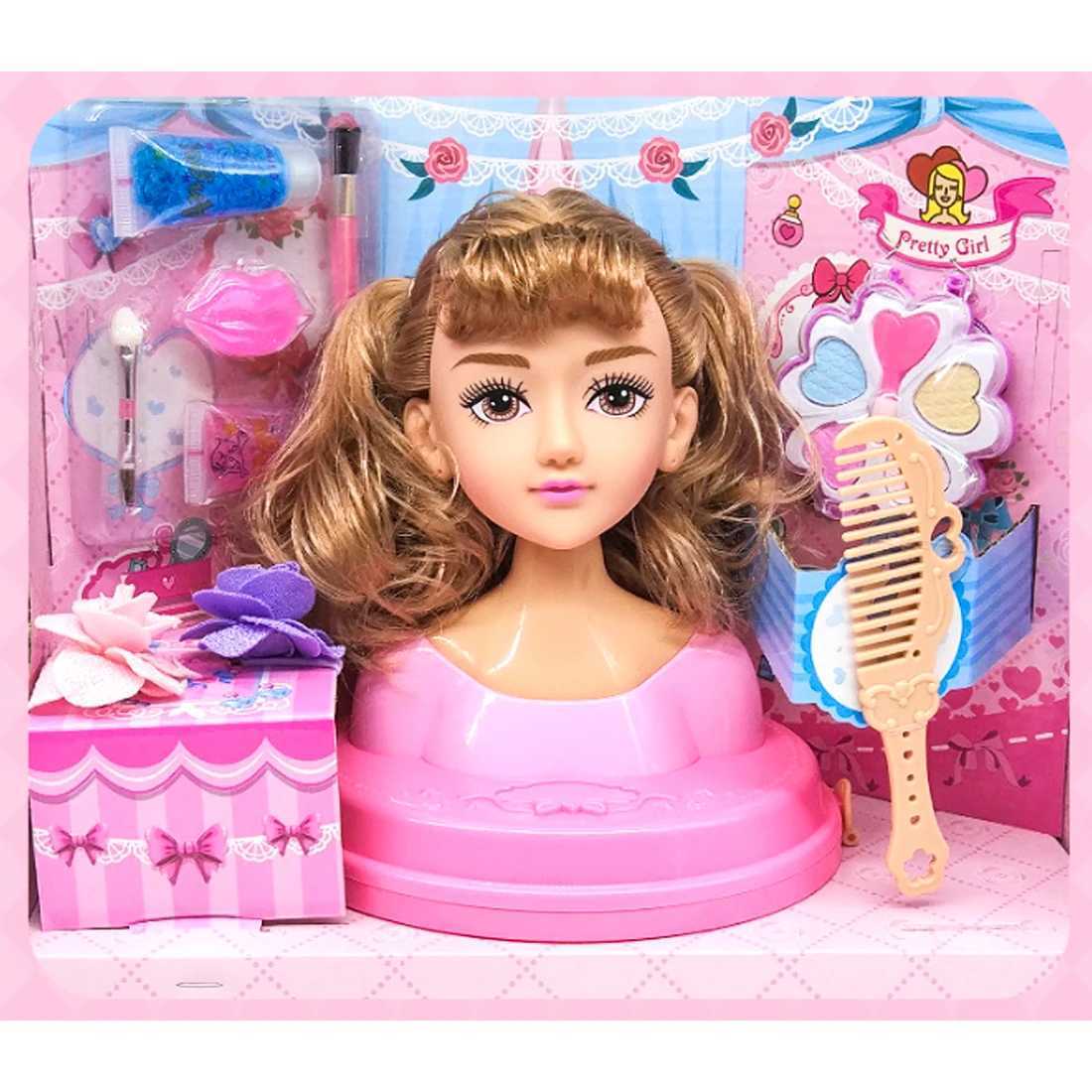 Interesting childrens head models half body dolls toy simulations hairdressers makeup artists makeup artists hairstyles beauty toys girls W241119