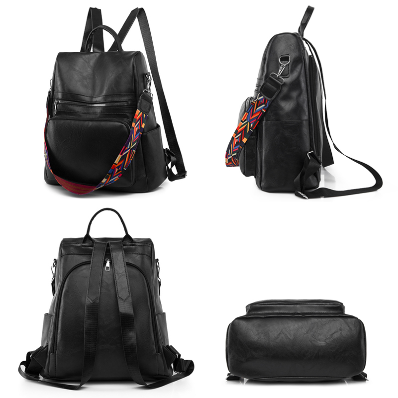2023 New Designer Women High Quality Leather School Bags For Teenagers Girls Large Capacity Travel Backpack