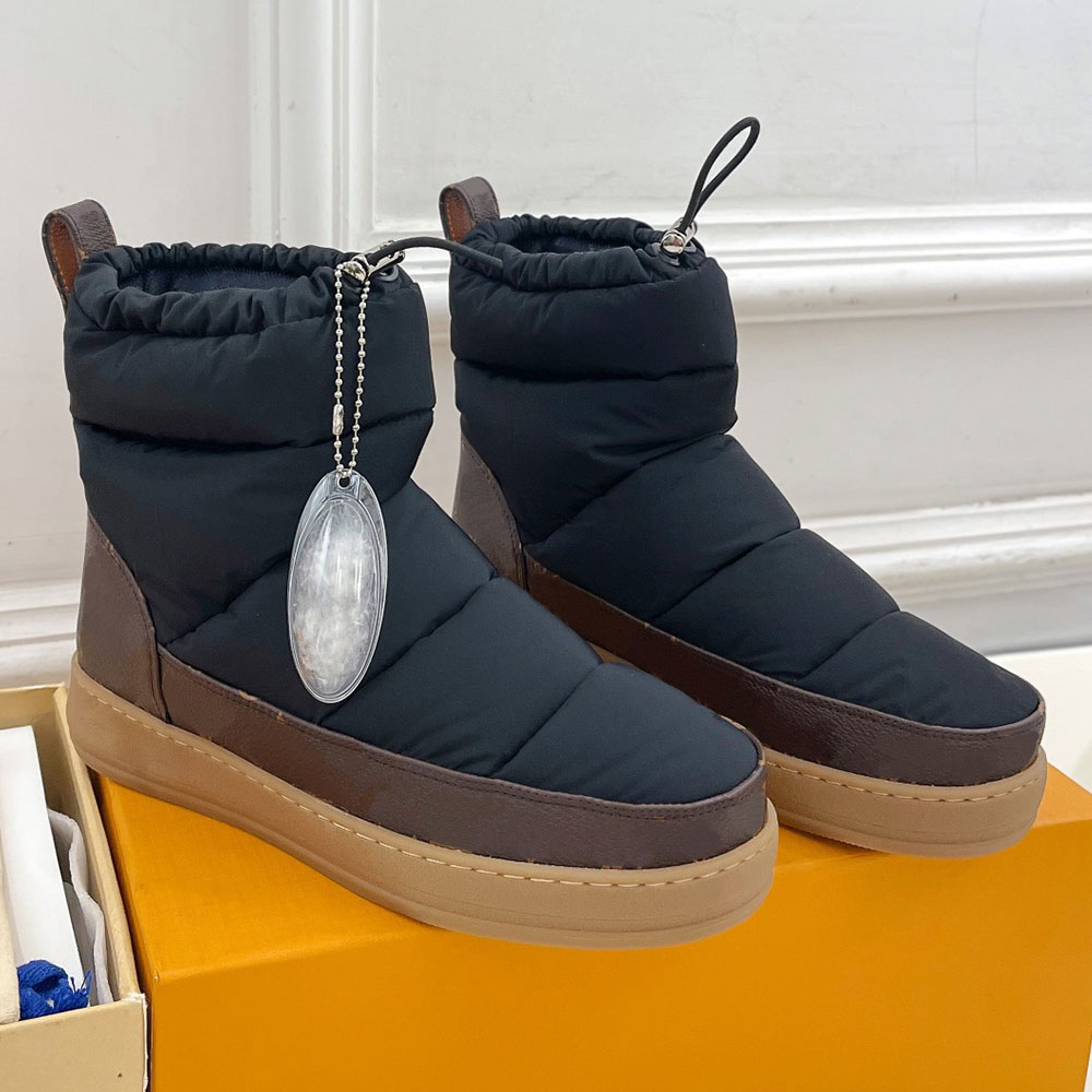 Cloud Ankle Boot designer ski boots winter snow boot Black Nylon and Canvas Boots Thermal lining platform Rubber outsole Easy to slip on and off Anti slip sole