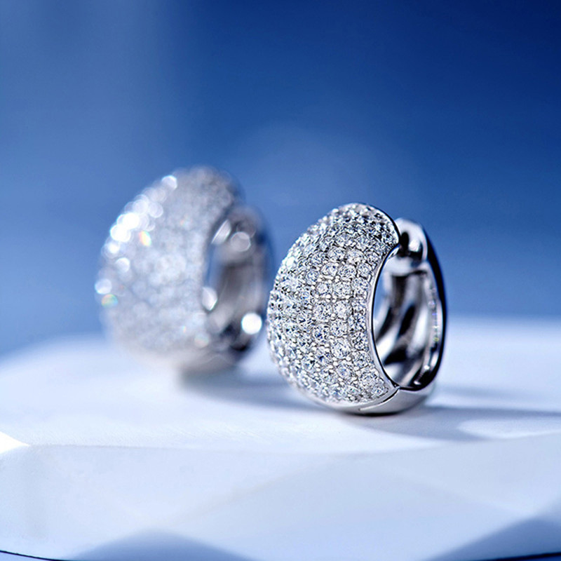 2024 Choucong Brand Clip Earrings Hip Hop Luxury Jewelry 925 Sterling Silver Pave White Sapphire CZ Diamond Gemstones Party Women Wedding Earring For 
