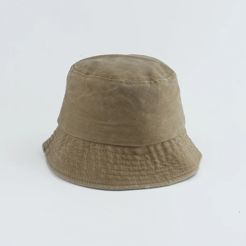 Washed Denim Bucket Hat Kids Wide Brim Cotton Fisherman Hat Girls Boys Summer Panama Sun Hat Outdoor Beach Fishing Cap 240419
