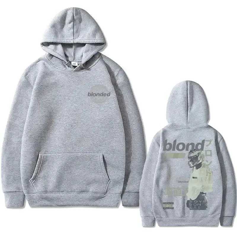 Rap singer Frank double-sided printed hoodie rap mens blonde hip-hop sportswear ocean super big hoodie mens retro streetwear Y241118