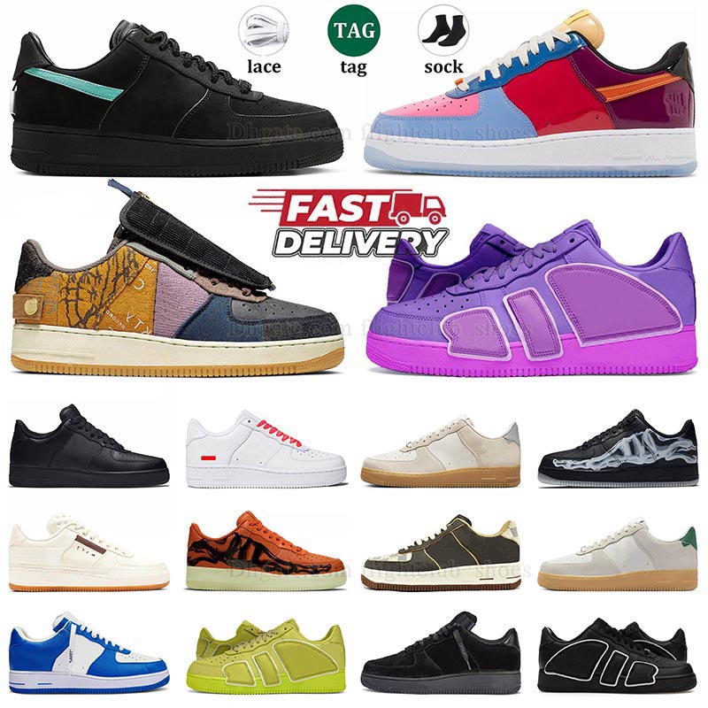 designer one running shoes 07 classic 1 triple black white Ts Cactus Jacks Orange Skeleton Plant Flea Market Black CPFM Leather sneakers men shadow size 13 chaussures