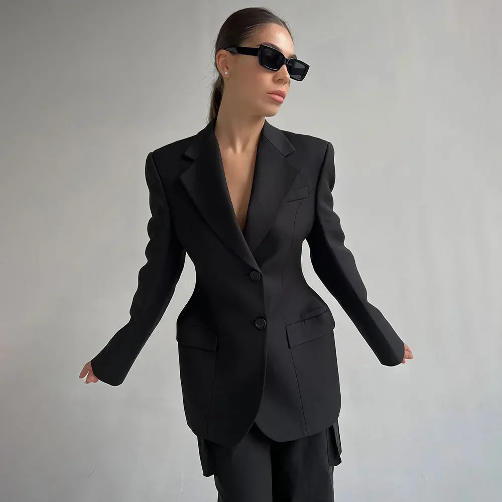 High-end Feeling Slimming Suit Jacket For Women Autumn/winter V-neck Waist-fitted Coat Light Sensibility 241118