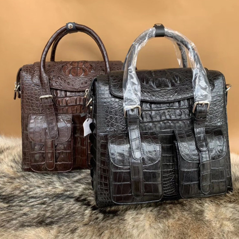 New Men's Briefcase Leisure Business Handbag Single Shoulder Diagonal Laptop Bag Genuine Leather Mens Office Designer