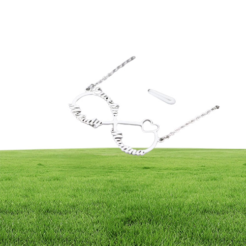 Silver Personalized Custom Name Infinity Necklace Men Women Kids Child Friendship Christmas Family Jewelry Friend Gift