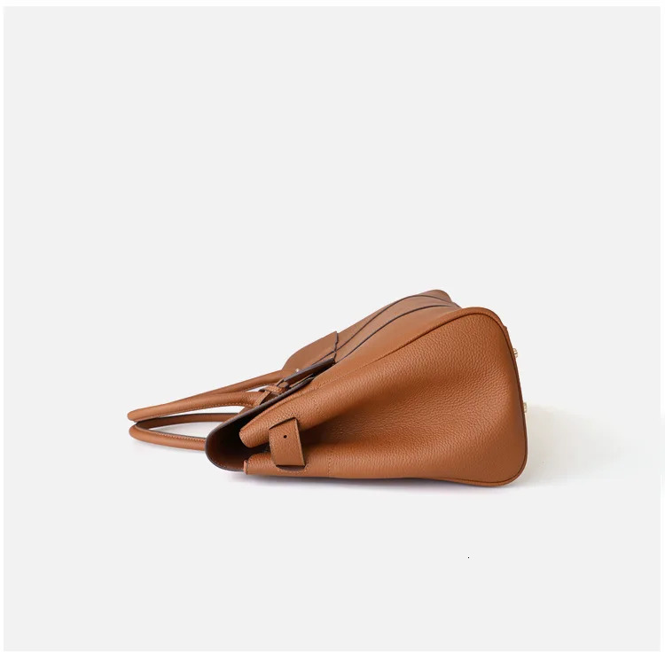 Spring Genuine Leather Women Briefcase Female Versatile Shoulder Crossbody Bags Handbags Ladies Large Commute Totes Brown BagVoyage