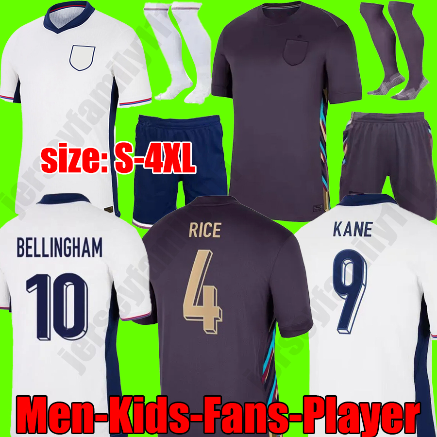 XXXL 3XL 4XL 2024 Euro Cup ENglandS jersey BELLINGHAM Soccer Jerseys RICE SAKA FODEN RASHFORD STERLING STONES GREALISH KANE Men Kids fans player GK Football Shirt kit