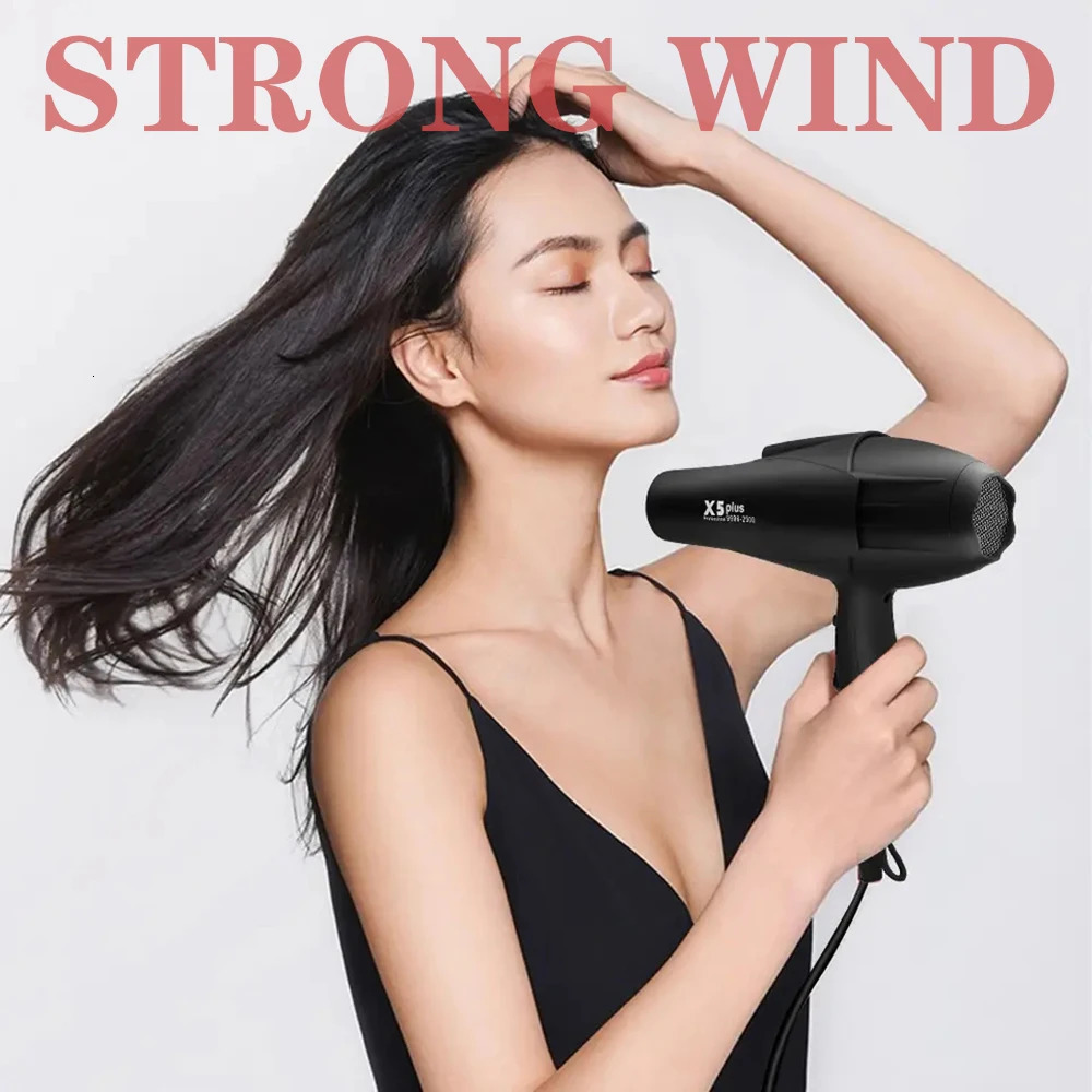 Professional Ionic Salon Hair Dryer 2500W Powerful and Cold Strong Wind ACMotor Ion Blow Dryer Quiet Hairdryer with 2 Nozzle 240415