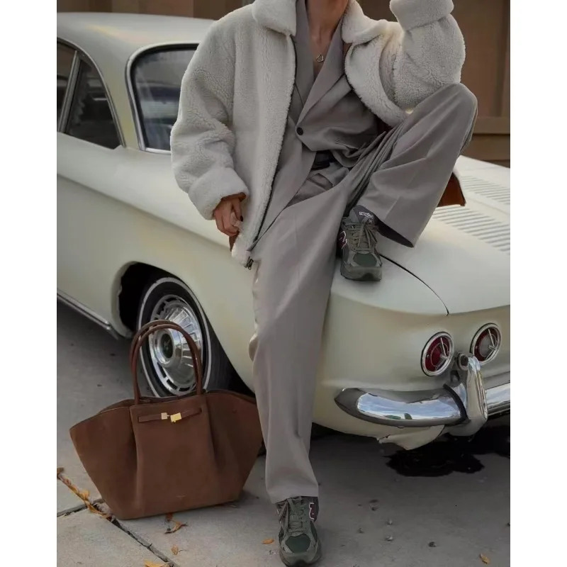 Hot Women's Suede Tote: Chic Faux Leather Shoulder Bag, Emed New Detail, New Spring Handbags, Retro-Style Commuter Satchel For Daily Use