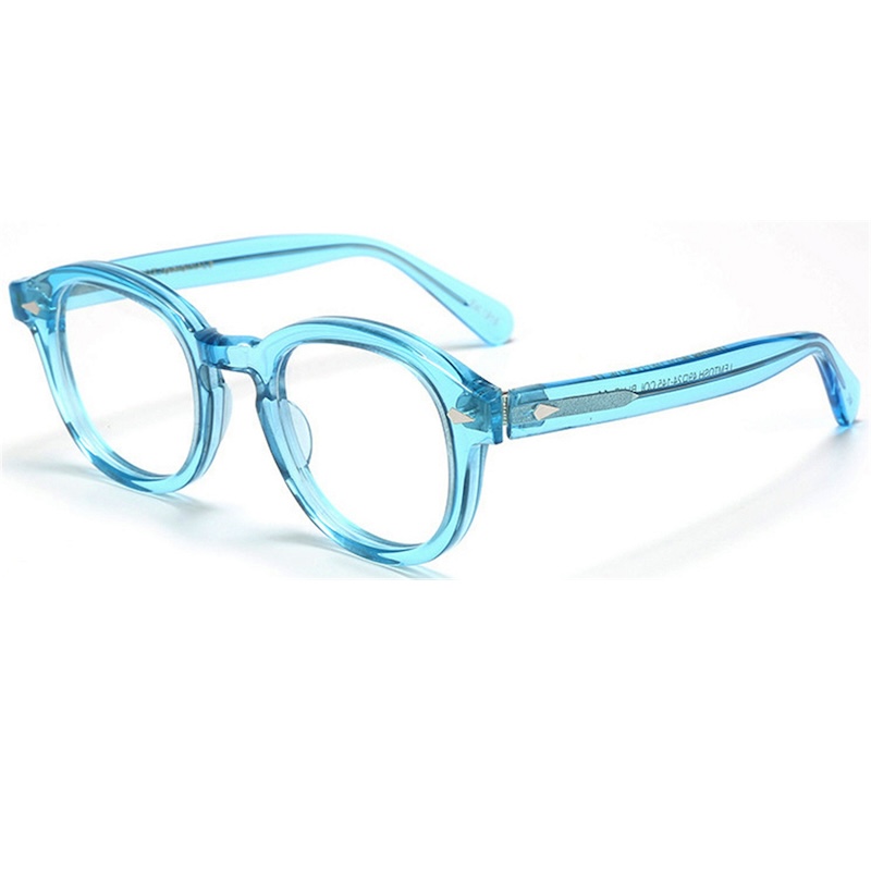 LEMTOSH Acetate Glasses Johnny Depp Optical Prescription Frame Men Women Round Vintage Glasses Reading Handmade Women Spectacle Frame Tortoise Clear L