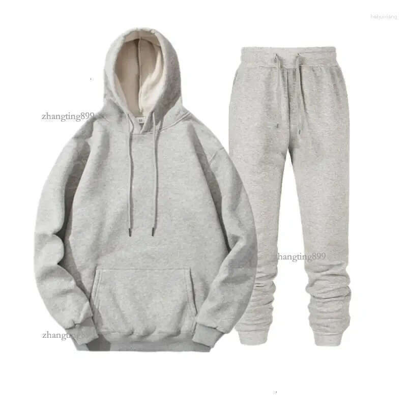 Men's Hoodies 2024 Tracksuit Men Brand Male Solid Hooded Sweatshirt Pants Set Mens Hoodie Sweat Suit Casual Sportswear S-3XL