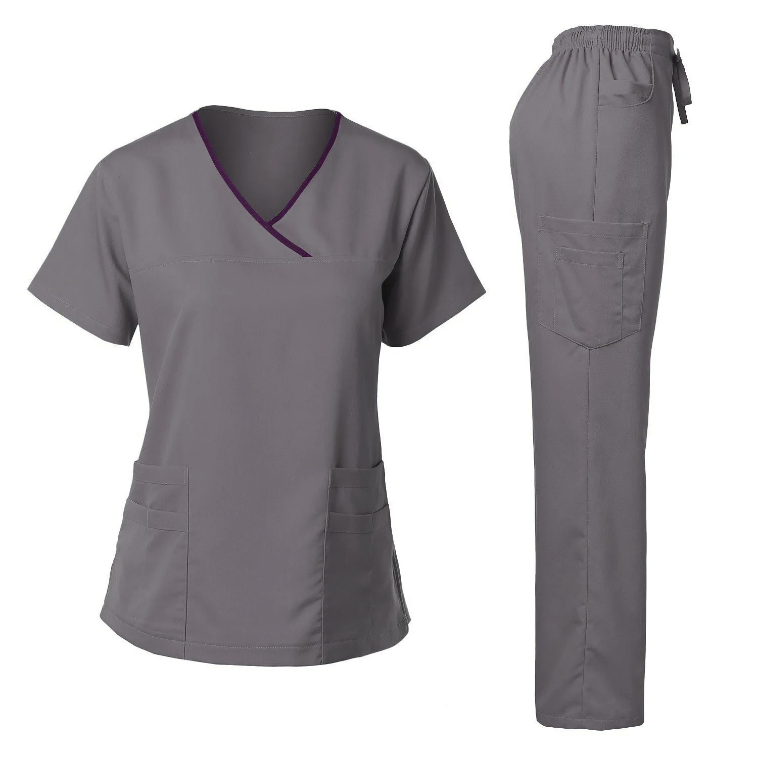 High Quality Hospital Uniform Wholesale Tops And Pants Women Nursing Scrubs Uniforms Sets 240418
