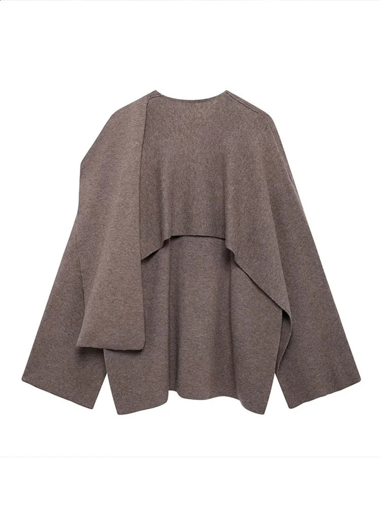 Fashion Irregular Scarf Wool Jacket Womens Elegant Front Opening Long Sleeve Warm Coat Autumn Womens High Street Coat 241118