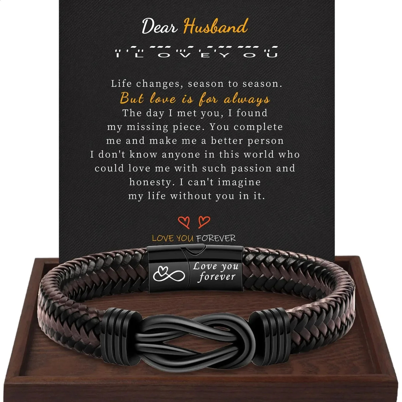 Stainless Steel Leather Bracelet To My Son Grandson Dad Braided Jewelry for Men Festival Gift Row Magnetic Closure 241119