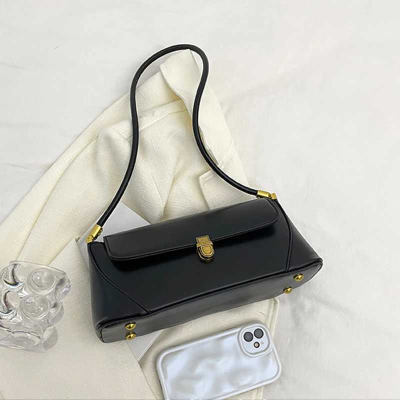 Fashion PU Leather Underarm Shoulder Bags For Women Trend Designer French Style Female Tote Ladies Flap Handbags Y250320